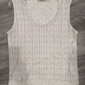 Athleta Gray Striped Tank Top